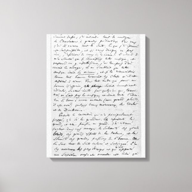 Brev till Richard Wagner den 17 februari 1860 Canvastryck (Framsida)