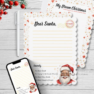 Brev till Santa Activity för barn DIY jul Inbjudningar
