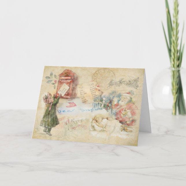 Brev till Santa Vintage Helgkort (Framsida)