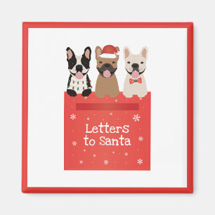 Brev till tomte franska bulldoggar magnet