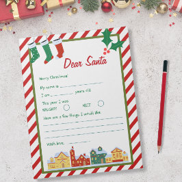 Brev till tomten - Candy Cane Village Anteckningsblock