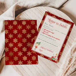 Brev till tomten från pojk mall