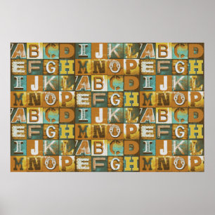 Brev-typografi Poster igen för decoupage