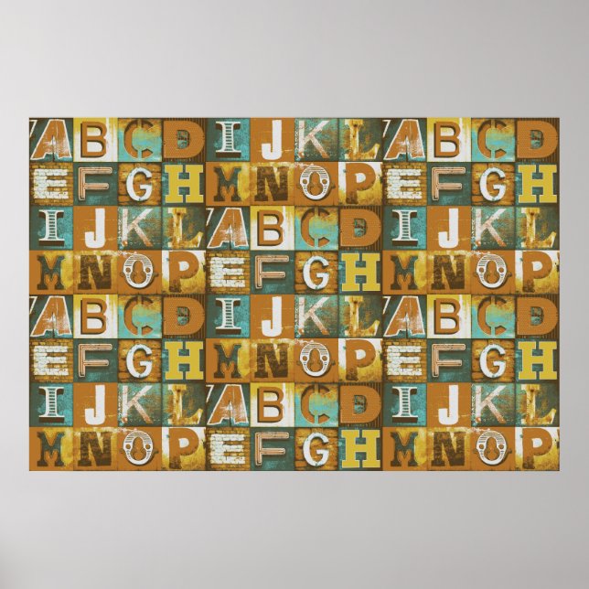 Brev-typografi Poster igen för decoupage (Framsidan)