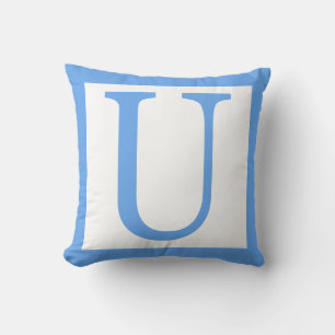 BREV U BABY BLUE GRÄNS KUDDE