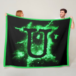 Brev U Grönt Capital Alphabet Fleecefilt