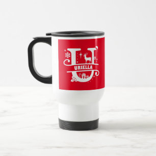 Brev U jul Monogram Initial Namn Red Resemugg