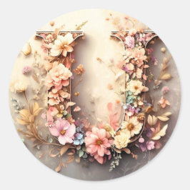 Brev U-kuvertfästet Runt Klistermärke