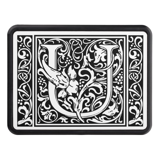 Brev U Medieval Monogram Art nouveau Dragkroksskydd (Framsidan)