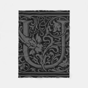 Brev U Medieval Monogram Art nouveau Fleecefilt