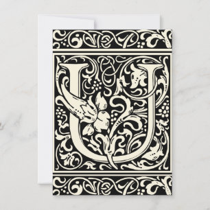 Brev U Medieval Monogram Art nouveau Inbjudningar