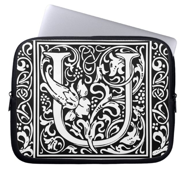 Brev U Medieval Monogram Art nouveau Laptop Fodral (Framsidan)