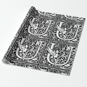 Brev U Medieval Monogram Art nouveau Presentpapper