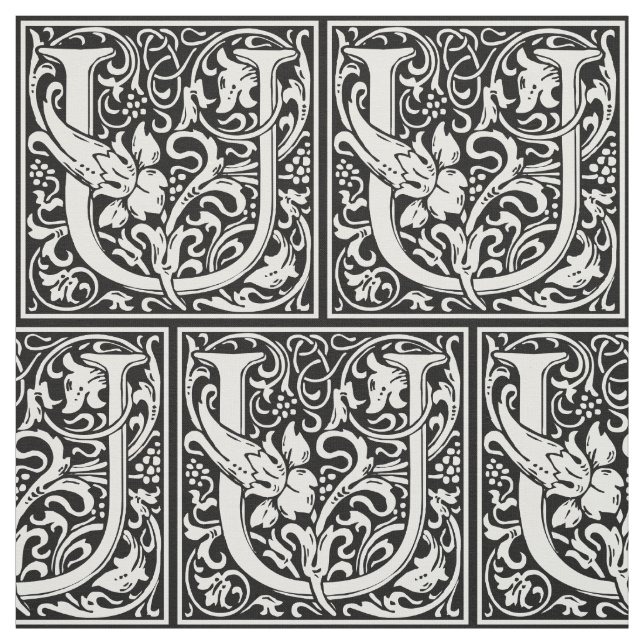 Brev U Medieval Monogram Art nouveau Tyg (Provkarta)