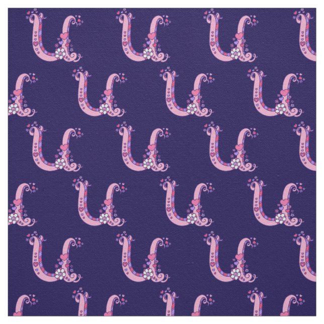 Brev U monogram dekorativ anpassningsbar Tyg (Prov)