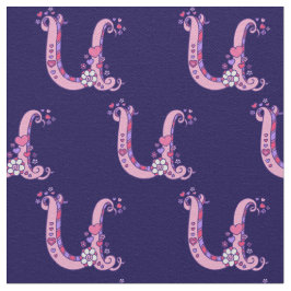 Brev U monogram dekorativ anpassningsbar Tyg