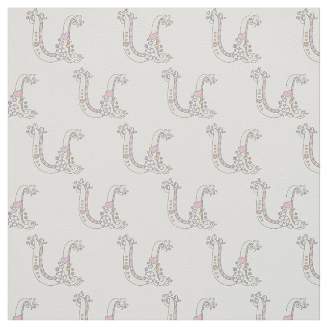 Brev U monogram dekorativ anpassningsbar Tyg (Prov)