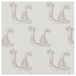 Brev U monogram dekorativ anpassningsbar Tyg