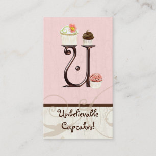 Brev U Monogram Dessert Bakery-Affärskort Visitkort