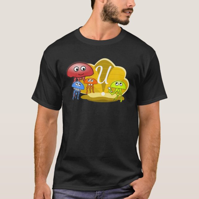 Brev U Monogram-maneter, första skoldagen T Shirt (Framsida)
