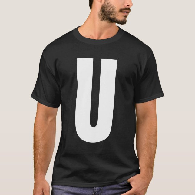 Brev U Upper Fodral Alphabet Halloween T Shirt (Framsida)