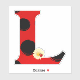 Brev-utskrift med Ladybug och Flower Klistermärken