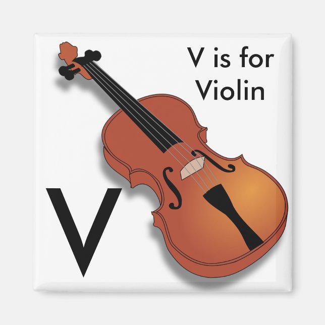 "Brev V" för Violin Children's Alphabet Magnet (Framsidan)