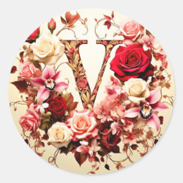 Brev V-kuvertfästet Runt Klistermärke