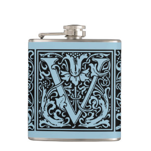 Brev V Medieval Monogram Art nouveau Fickplunta