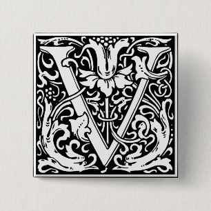 Brev V Medieval Monogram Art nouveau Knapp