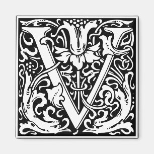 Brev V Medieval Monogram Art nouveau Magnet