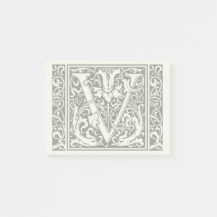 Brev V Medieval Monogram Art nouveau Post-it Block