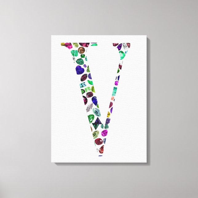 Brev V Monogram Canvastryck (Framsida)