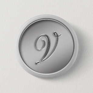’Brev V’ Monogram Knapp