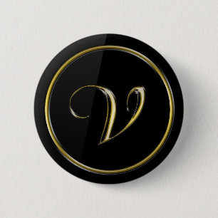 ’Brev V’ Monogram Knapp