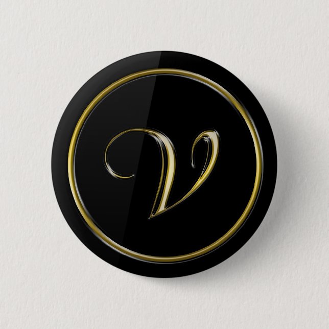 ’Brev V’ Monogram Knapp (Framsida)