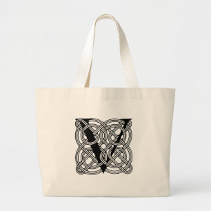 Brev V Vintage Celtic Knot Monogram Jumbo Tygkasse