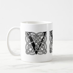 Brev V Vintage Celtic Knot Monogram Kaffemugg