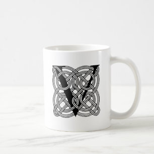 Brev V Vintage Celtic Knot Monogram Kaffemugg