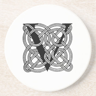 Brev V Vintage Keltisk Knut Monogram Underlägg