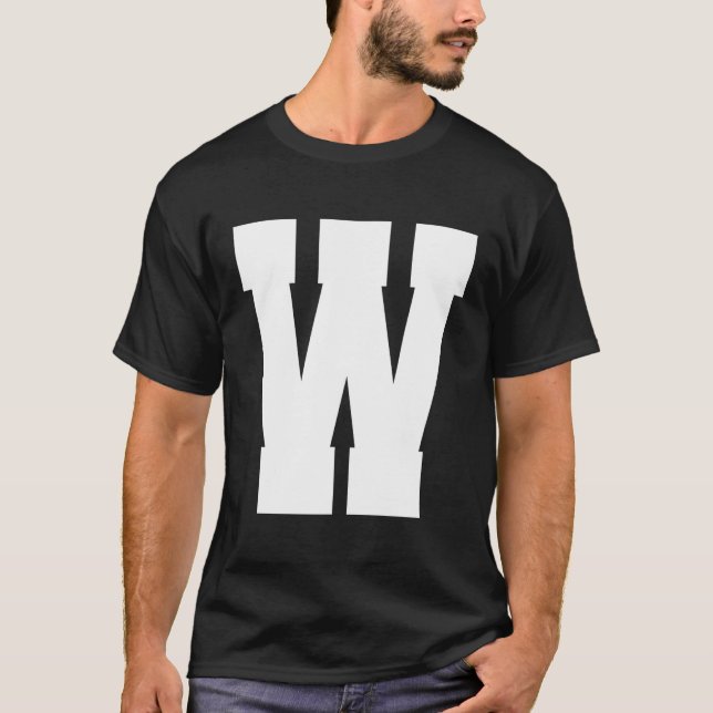 Brev W Capital Alphabet T Shirt (Framsida)