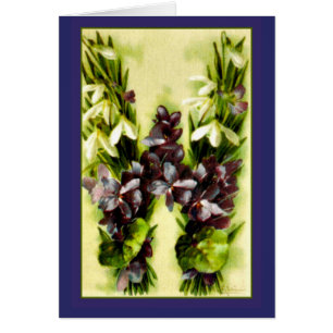 Brev W för Violets för blått för Klein Hälsningskort