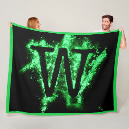 Brev W Grönt Capital Alphabet Fleecefilt