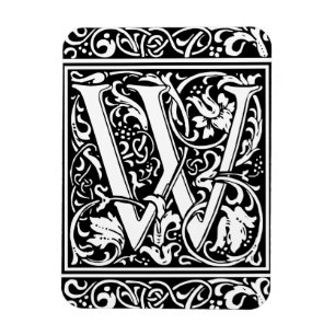 Brev W Medeltida Monogram Art Nouveau Magnet