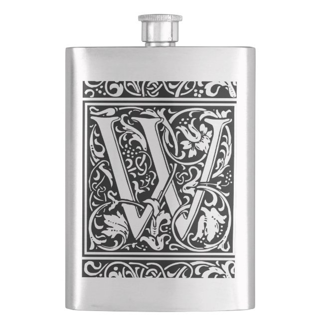Brev W Medieval Monogram Art nouveau Fickplunta (Framsidan)