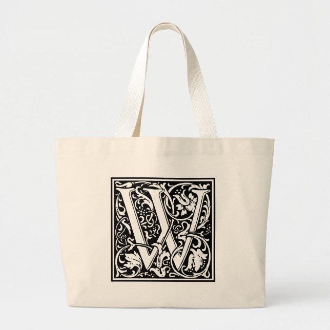 Brev W Medieval Monogram Art nouveau Jumbo Tygkasse (Framsidan)