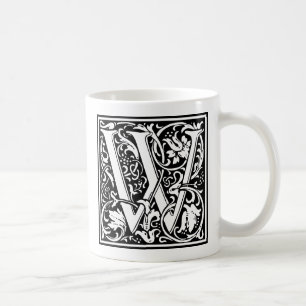 Brev W Medieval Monogram Art nouveau Kaffemugg