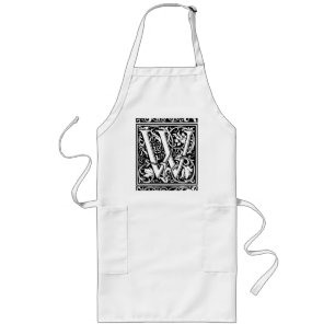 Brev W Medieval Monogram Art nouveau Långt Förkläde