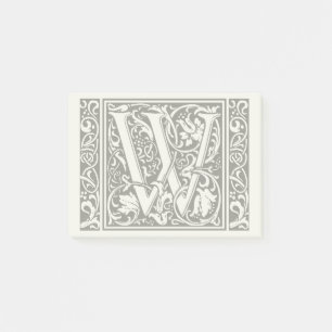 Brev W Medieval Monogram Art nouveau Post-it Block