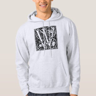 Brev W Medieval Monogram Art nouveau Tröja Med Luva